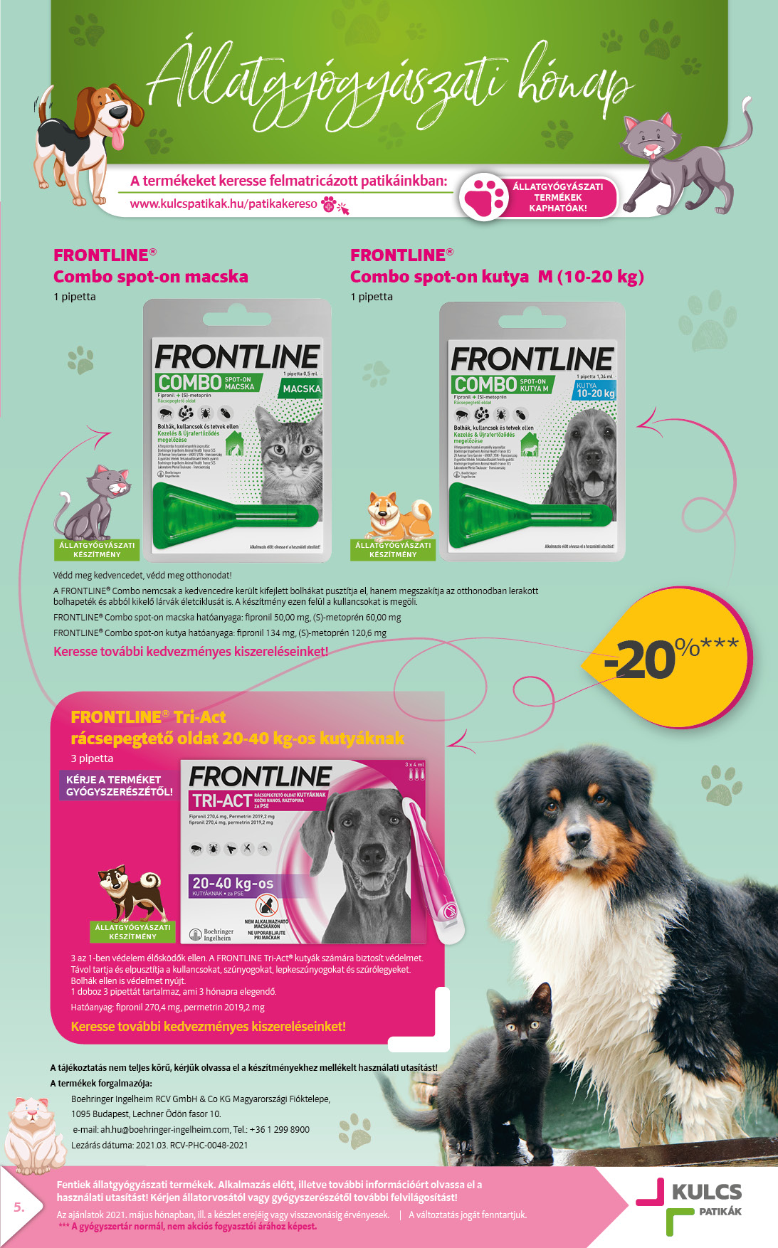 A Frontline termékcsalád egyes termékei májusban akciósan elérhetőek