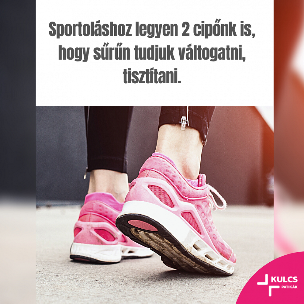 A sportcipő gyakori váltása segít megelőzni a lábgomba kialakulását.