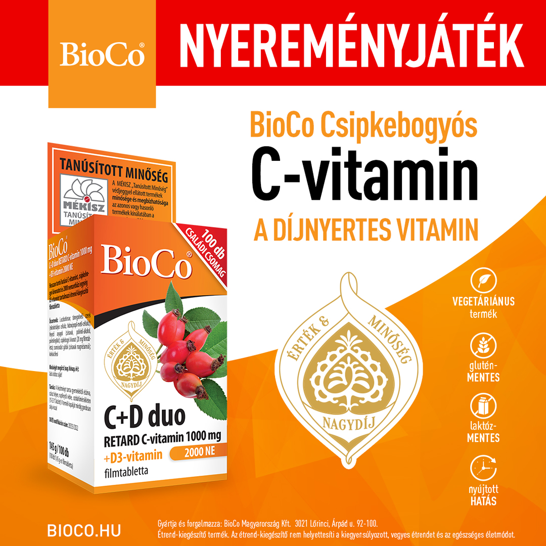 Nyerj BioCo C+D duo retard 100 db-os filmtablettát!