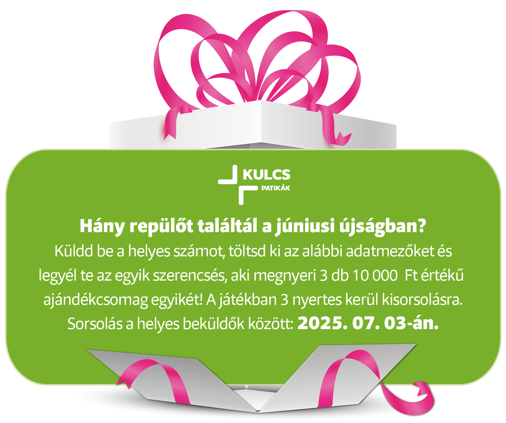 Nyereményjáték az akciós újságban – 2025. június