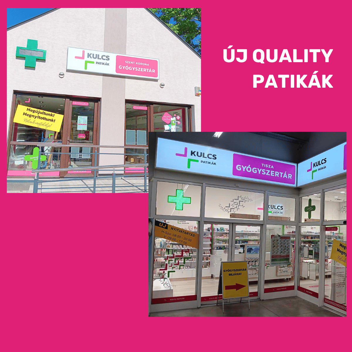 Új Quality patikáink: Tisza és Szent Korona Gyógyszertár!