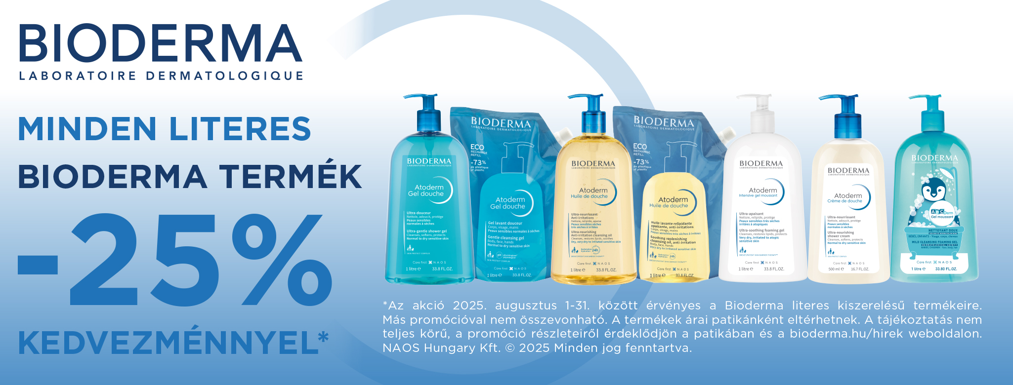BIODERMA LITERES TERMÉKEK -25% KEDVEZMÉNNYEL*