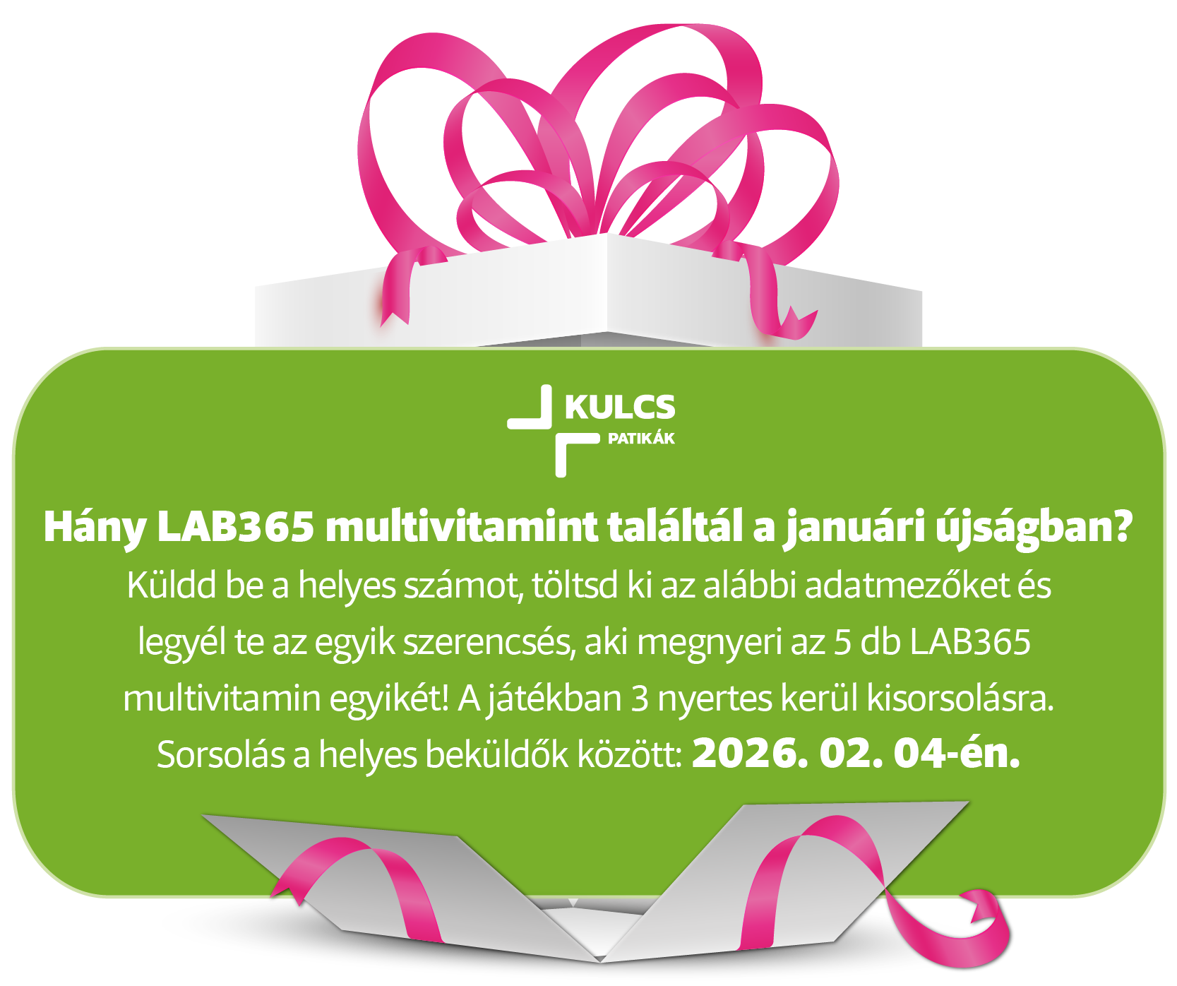 Nyereményjáték az akciós újságban – 2026. január