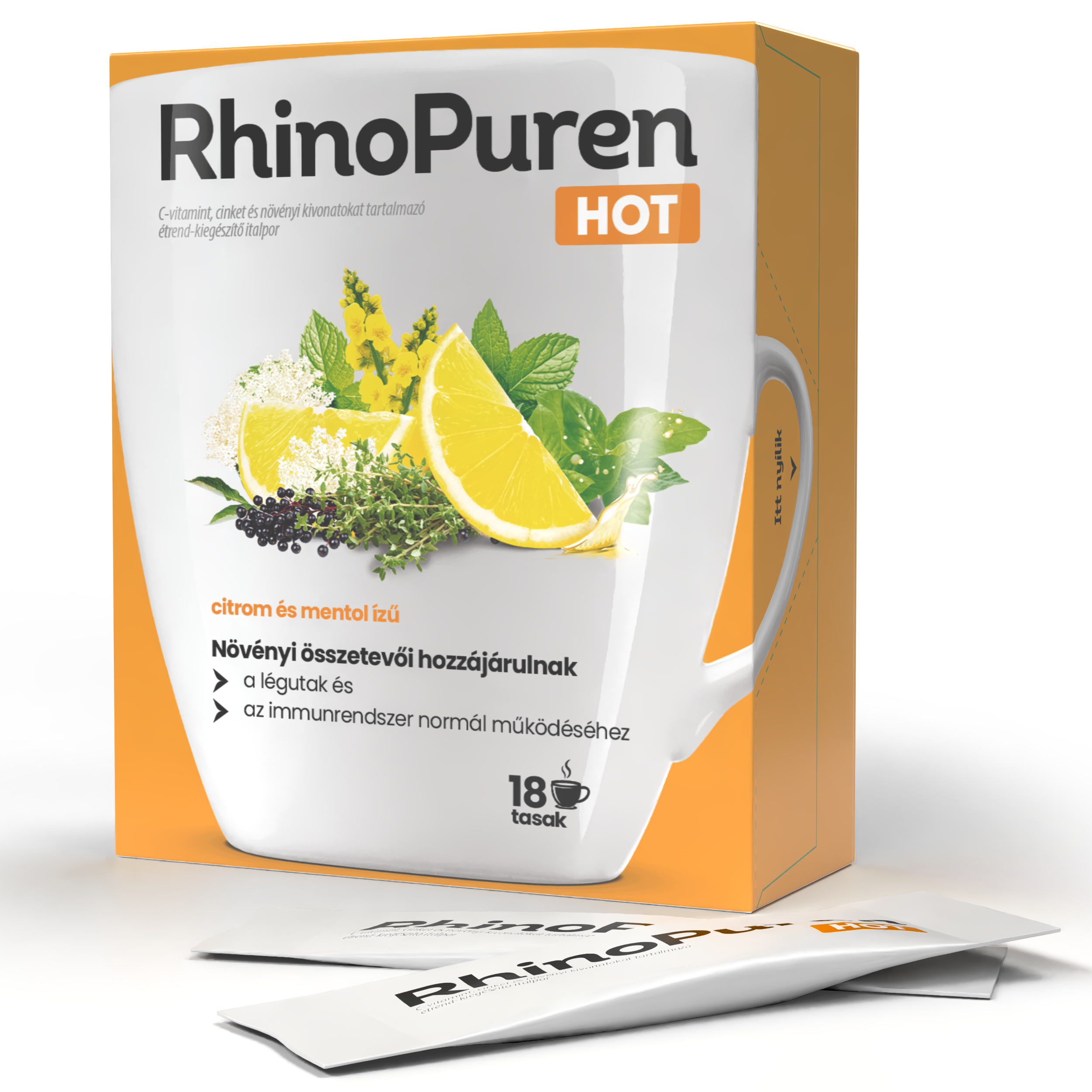 RhinoPuren HOT étrend-kiegészítő italpor 18x tasakban
