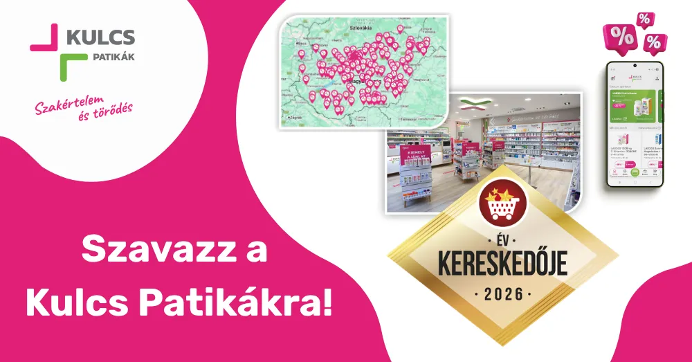 Szavazz a Kulcs Patikákra az Év Kereskedője 2026 közönségszavazásán!