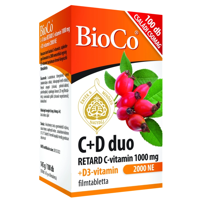 BioCo C+ D duo RETARD C-vitamin 1000mg+ D3-vitamin 2000NE