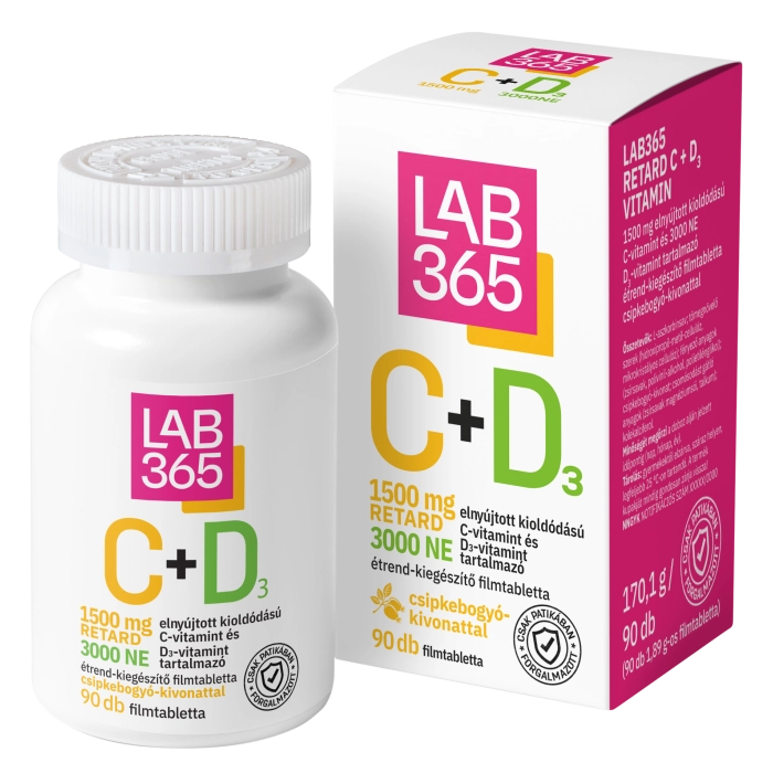 LAB365 1500mg C-Vitamin + 3000NE D-Vitamin